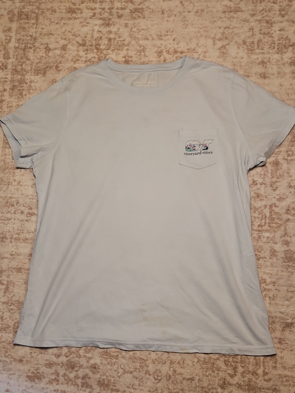 Vineyard Vines Pale Blue Short Sleeve Pocket Tee